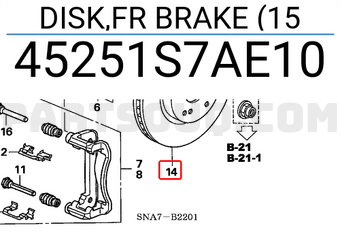 Honda 45251S7AE10 DISK,FR BRAKE (15