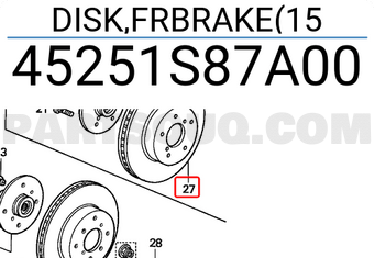 Honda 45251S87A00 DISK,FRBRAKE(15