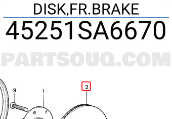 Honda 45251SA6670 DISK,FR.BRAKE