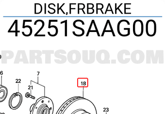 Honda 45251SAAG00 DISK,FRBRAKE