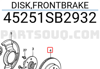 Honda 45251SB2932 DISK,FRONTBRAKE