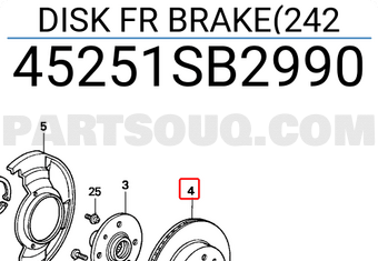 Honda 45251SB2990 DISK FR BRAKE(242