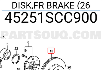 Honda 45251SCC900 DISK,FR BRAKE (26