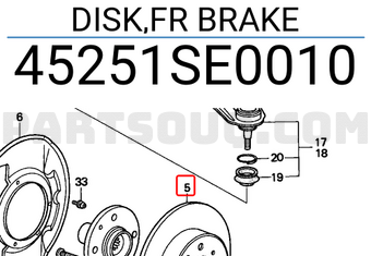 Honda 45251SE0010 DISK,FR BRAKE