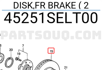 Honda 45251SELT00 DISK,FR BRAKE ( 2