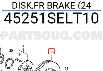 Honda 45251SELT10 DISK,FR BRAKE (24