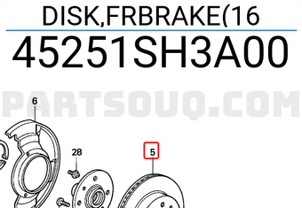 Honda 45251SH3A00 DISK,FRBRAKE(16