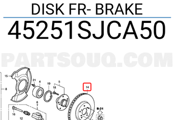 Honda 45251SJCA50 DISK FR- BRAKE