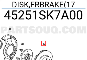 Honda 45251SK7A00 DISK,FRBRAKE(17