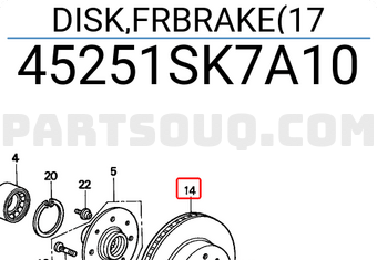 Honda 45251SK7A10 DISK,FRBRAKE(17