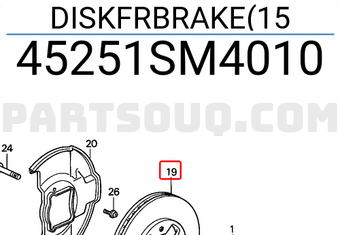 Honda 45251SM4010 DISKFRBRAKE(15