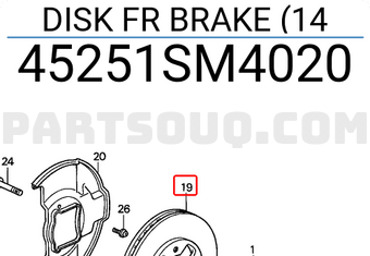 Honda 45251SM4020 DISK FR BRAKE (14