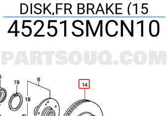 Honda 45251SMCN10 DISK,FR BRAKE (15