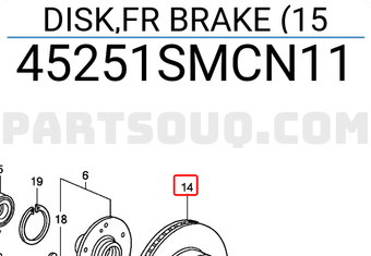 Honda 45251SMCN11 DISK,FR BRAKE (15