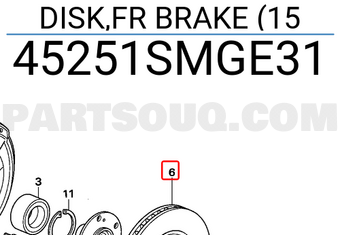 Honda 45251SMGE31 DISK,FR BRAKE (15