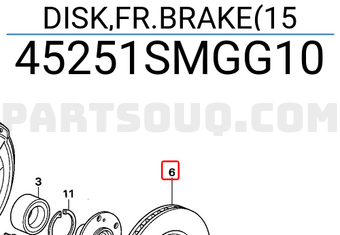 Honda 45251SMGG10 DISK,FR.BRAKE(15