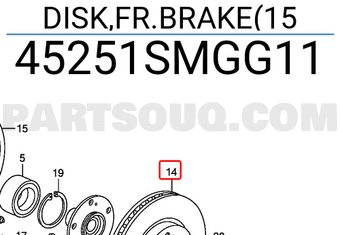 Honda 45251SMGG11 DISK,FR.BRAKE(15