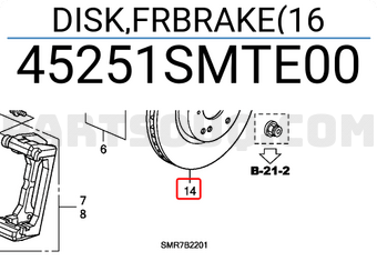 Honda 45251SMTE00 DISK,FRBRAKE(16