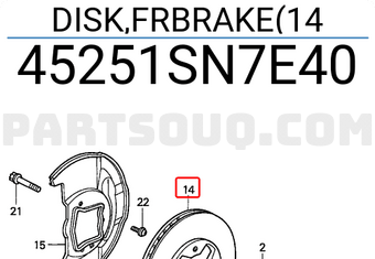 Honda 45251SN7E40 DISK,FRBRAKE(14