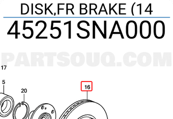 Honda 45251SNA000 DISK,FR BRAKE (14