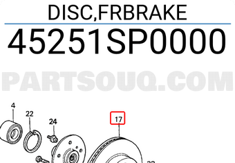 Honda 45251SP0000 DISC,FRBRAKE