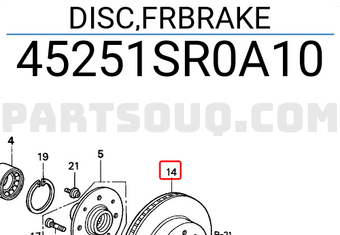 Honda 45251SR0A10 DISC,FRBRAKE