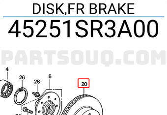Honda 45251SR3A00 DISK,FR BRAKE