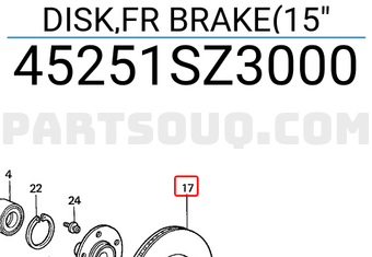 Honda 45251SZ3000 DISK,FR BRAKE(15