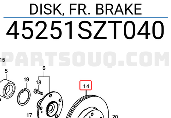 Honda 45251SZT040 DISK, FR. BRAKE