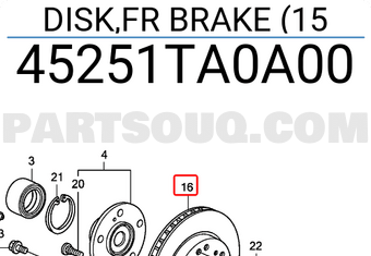 Honda 45251TA0A00 DISK,FR BRAKE (15