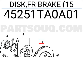 Honda 45251TA0A01 DISK,FR BRAKE (15