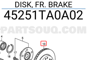 Honda 45251TA0A02 DISK, FR. BRAKE