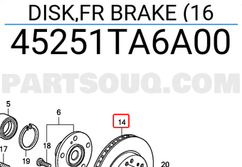 Honda 45251TA6A00 DISK,FR BRAKE (16