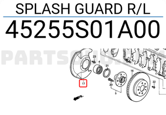 Honda 45255S01A00 SPLASH GUARD R/L