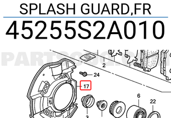 Honda 45255S2A010 SPLASH GUARD,FR