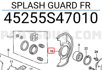 Honda 45255S47010 SPLASH GUARD FR