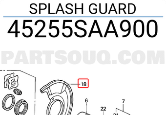 Honda 45255SAA900 SPLASH GUARD