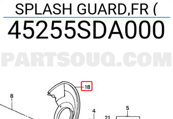Honda 45255SDA000 SPLASH GUARD,FR