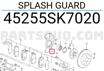 Honda 45255SK7020 SPLASH GUARD