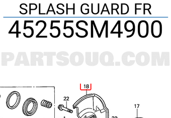 Honda 45255SM4900 SPLASH GUARD FR