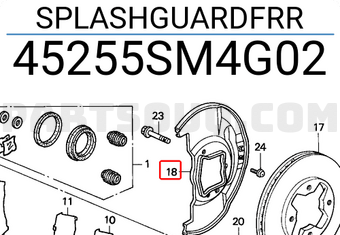 Honda 45255SM4G02 SPLASHGUARDFRR