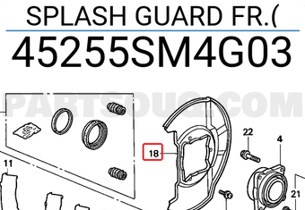 Honda 45255SM4G03 SPLASH GUARD FR