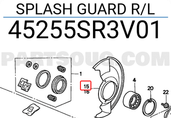 Honda 45255SR3V01 SPLASH GUARD R/L