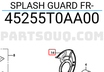 Honda 45255T0AA00 SPLASH GUARD FR
