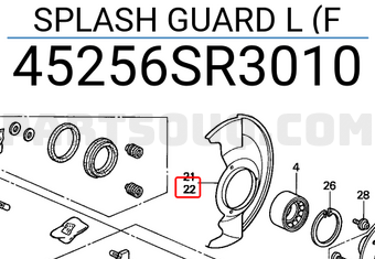Honda 45256SR3010 SPLASH GUARD L (F