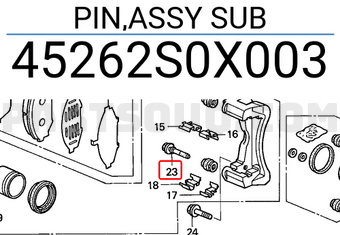 Honda 45262S0X003 PIN,ASSY SUB