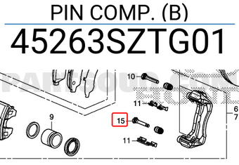 Honda 45263SZTG01 PIN COMP. (B)
