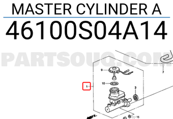 Honda 46100S04A14 MASTER CYLINDER A