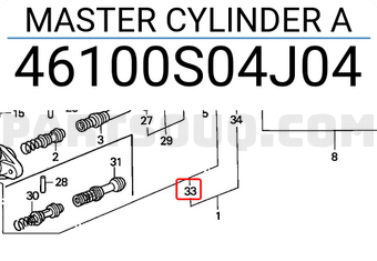 Honda 46100S04J04 MASTER CYLINDER A