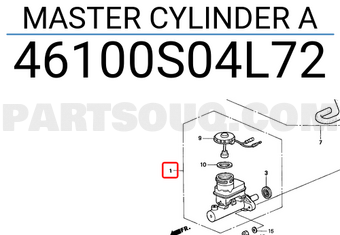 Honda 46100S04L72 MASTER CYLINDER A